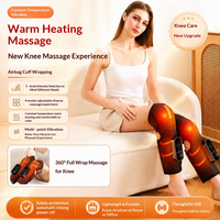 Masseur électrique pour les jambes avec chaleur, coussin d'air et massage par vibration pour le genou, le mollet et la cuisse, modes de massage réglables pour un usage domestique