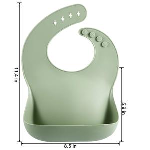 Nouvel arrivage : Ensemble repas bébé en silicone écologique, non toxique, avec ventouse puissante, sans BPA, comprenant bol, cuillère, bavoir et assiette. - Product Image 3