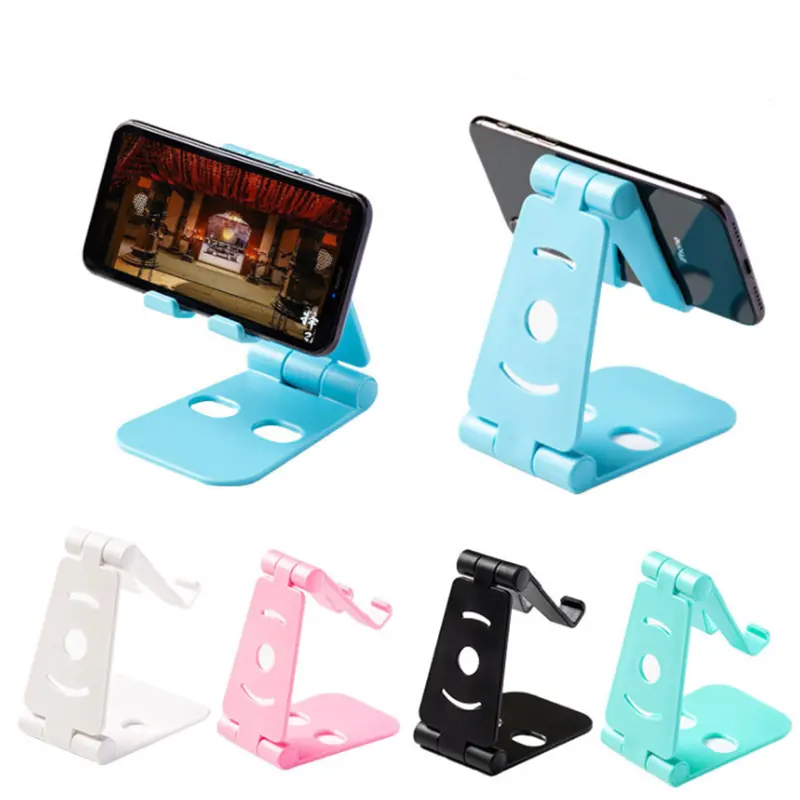 Benutzer definierte Kunststoff Smart Multi Flexible Rotation Einstellbare Faltung Desktop Tablet Handy Stand Handy halter für Iphone