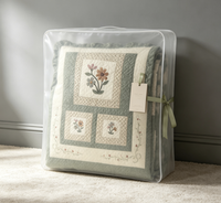 Ensemble de couette matelassée lavable en trois pièces, patchwork authentique brodé, haute qualité, personnalisable