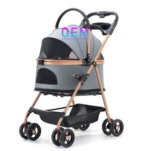 Passeggino pieghevole a 4 ruote di lusso <span class=keywords><strong>per</strong></span> animali domestici con supporto rimovibile a 360 gradi <span class=keywords><strong>per</strong></span> trasportini da viaggio e prodotti da viaggio - Product Image 1
