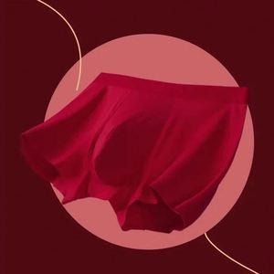 Boxer short homme rouge en modal sans couture, taille mi-haute, respirant et écologique, pour le Nouvel An chinois - Product Image 2