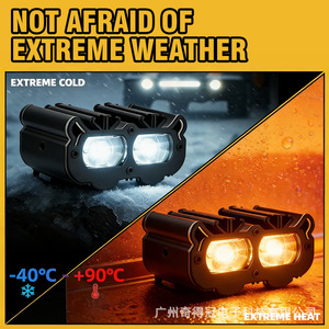 ไฟสปอร์ตไลท์รถจักรยานยนต์คราวน์ 12V LED ลำแสงคู่ รีโมทคอนโทรล ไฟสำหรับออฟโรด - Product Image 5