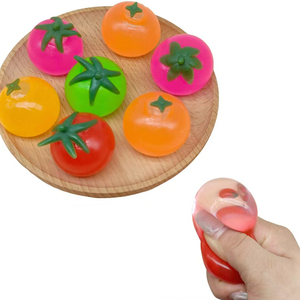 Jouets à presser en forme de tomate de la série Fruits et Légumes, balles anti-stress pour enfants - Product Image 1