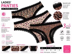 Mutandine da donna a vita alta in maglia sottile con stampa in pizzo, sexy, a vita bassa, invisibili, confezione da 5, taglie S-XL, 7 colori - Product Image 5