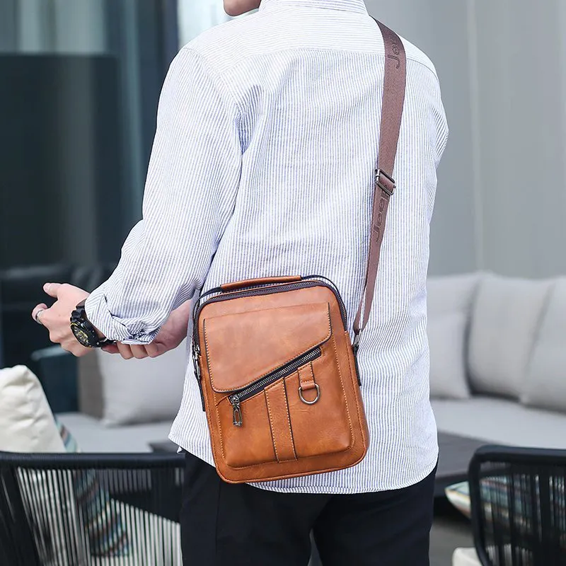 Bolso de hombre de alta calidad de salida de fábrica, bolso de mensajero de negocios callejero multifunción, mini bolso de hombro para ordenador de tableta