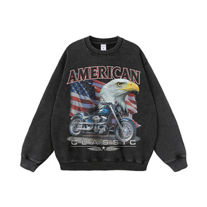 Sudadera con capucha de invierno de peso pesado, estampada, con efecto desgastado, de corte holgado, unisex, estilo hip-hop, de marca de moda, transfronteriza - Product Image 2