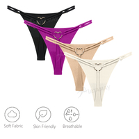 Culotte tanga invisible pour femme Green Envoy, en métal en forme de cœur, sans couture, avec logo personnalisé, 4 couleurs
