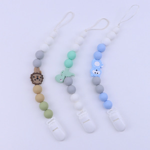 Cadena de silicona para chupete de bebé con cuentas de dibujos animados, 0-12 meses, sin BPA, diseño de cuerpo recto para uso infantil - Product Image 5