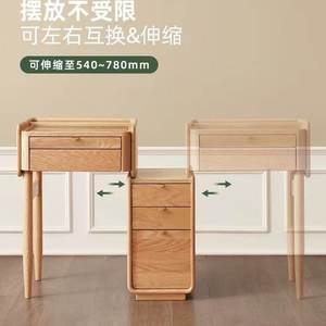 Solid Wood Dressing <b>Table</b> Oak Natural Color With Mirror Bedroom Makeup Storage Nordic Style Multi Functional - Product Image 4