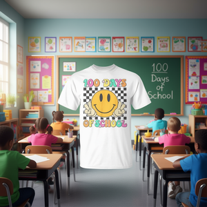T-shirt avec visage souriant pour 100 jours d'école, design mignon pour le 100ème jour - Product Image 3