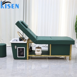 Kisen Lit de lavage de cheveux professionnel le plus vendu avec bac à pédicure, machine de spa capillaire à circulation d'eau et fumigation - Product Image 4