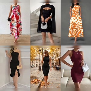 Lote al por mayor de vestidos elegantes para mujer, diseños surtidos, vestidos para dama, mezcla aleatoria a granel para venta al por menor - Product Image 2