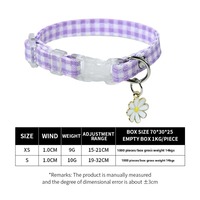Nouvelle Tendance Collier pour Animaux de Compagnie Réglable en Polyester avec Pendentif Fleur et Boucle à Grille