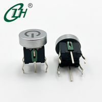 Interrupteurs à bouton-poussoir ronds argentés 6x6mm, symbole d'alimentation 0,03A, micro-interrupteur tactile momentané 4 broches DIP pour appareils électroménagers