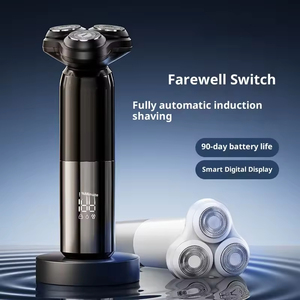 เครื่องโกนหนวดไฟฟ้าอัจฉริยะสำหรับผู้ชาย ใบมีดหมุนสามใบ กันน้ำ IPX7 ชาร์จ USB ได้ - Product Image 4