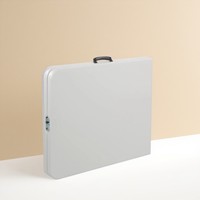 Vente en gros à prix réduit de vente de repas en plein air empilable dans le jardin pour restaurant table pliante en plastique blanc PE-HD pour fête