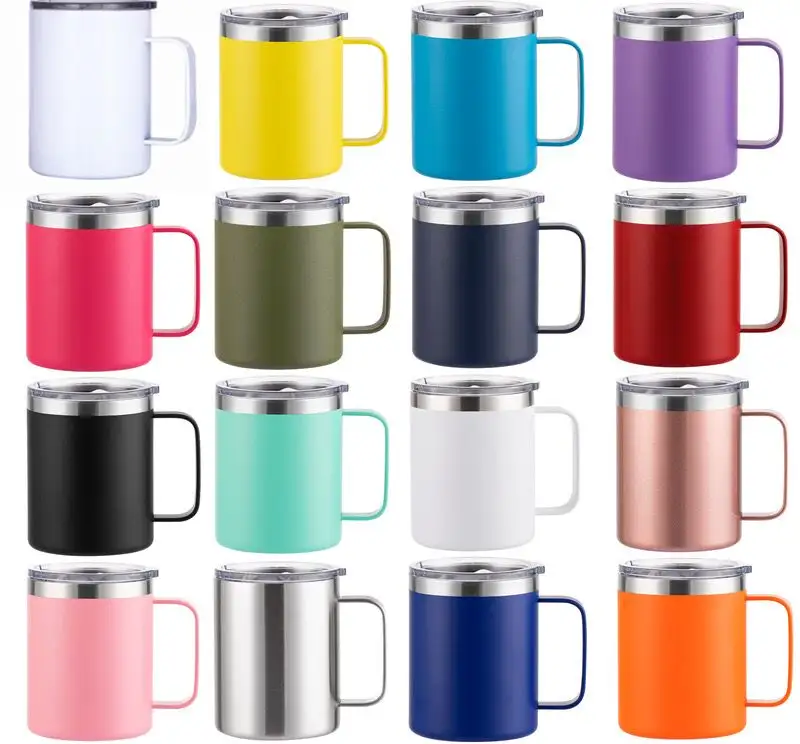 Vendita calda 12oz isolato sottovuoto in acciaio inox tazza da caffè tumbler con manico portatile per viaggiare