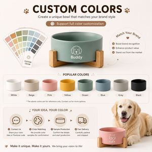 Custom logo Food Grade Stoneware <b>Ceramic</b> Cat <b>Dog</b> Bowls Wholesale Event Gift Large Capacity Pet Feeding Bowl - Product Image 6