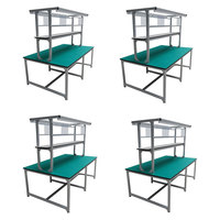 Nouvelle table de travail antistatique personnalisée en alliage d'aluminium anodisé argenté pour usine, atelier, ligne d'assemblage et inspection