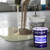 Peinture pour sols en ciment marbré améliorée, revêtement liquide époxy résistant à l'usure pour intérieur, application au pinceau, sable coloré auto-nivelant