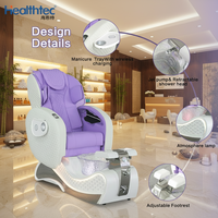 Sillón de Pedicura de Cuero para Spa, Cómodo, Masajeador de Cuerpo Completo, Sillones de Pedicura de Cuero PU para Manicura