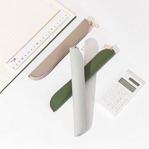 ขายดีกระเป๋าปากกาเครื่องเขียนนักเรียนหนัง PU ทนทานกระเป๋าปากกาน้ำพุสำนักงานกล่องใส่ดินสอของขวัญสำนักงานโปรโมชั่น - Product Image 4