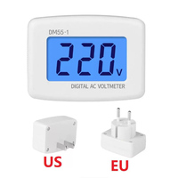 Voltmètre numérique avec prise EU/USA, testeur de tension de prise murale, affichage LCD, 110V/220V, DM55-1