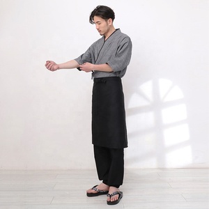 Kimono Giapponese da Chef con Linee Nere e Grigie, Uniforme da Lavoro a Mezza Manica <span class=keywords><strong>per</strong></span> Uomo con Logo Personalizzato <span class=keywords><strong>per</strong></span> Ristoranti di Sushi - Product Image 5