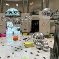 Boules de miroir gonflables flottantes d'argent de décoration de grand ballon brillant de PVC pour la partie