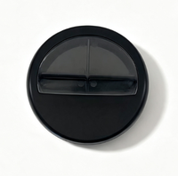 Boîte compacte ronde en plastique noir pour cosmétiques OEM, palette de fards à paupières creuse, avec conception d'étiquette privée personnalisée