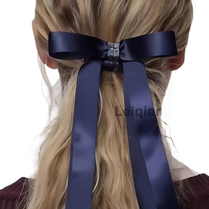 Pinza de Pelo Magnética con Logotipo Personalizado, Accesorios para el Cabello con Lazo de Satén, Dos Colores, Elegantes Pinzas de Pelo con Cinta Larga, Decoraciones para el Cabello a la Moda - Product Image 4