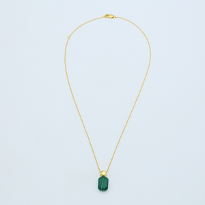 תליון זהב 18 קראט טבעי מלכיט ירוק קסם לבן שרשרת תליון לנשים שרשרת נחש לחתונה או מתנה - Product Image 1