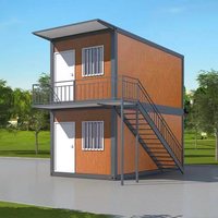 Bâtiment de camping à deux étages, maison conteneur préfabriquée pliable de 20 pieds, bureau dortoir à grain de bois, en acier isolé, personnalisable en vrac OEM ODM