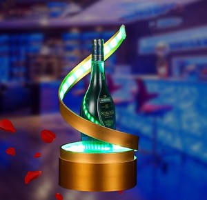 El mejor Bar barato Hotel Vino Cerveza Recargable Soporte personalizado Soporte Acrílico Led Iluminado Licor Estante Botella Glorifier Presentador - Product Image 6