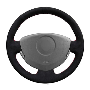 Protector antideslizante para <span class=keywords><strong>volante</strong></span> de coche de gamuza negra para <span class=keywords><strong>Renault</strong></span> <span class=keywords><strong>Clio</strong></span> 2 2001 2002 2003 2004 2005 Dacia Sandero 2008 2009 2010 2011 2012 - Product Image 1