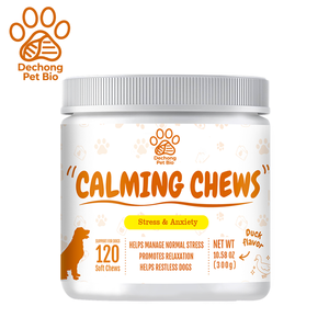 La calma del cane dell'etichetta privata mastica gli ingredienti naturali con l'aiuto della melatonina per il tuono che distoglie lo Stress del viaggio cura della salute degli animali domestici - Product Image 1