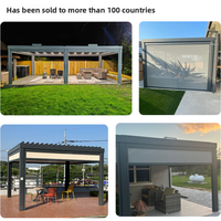 Pergola 100% étanche pour la cour familiale/ le stationnement des voitures, usage multiple, jardin de loisirs, pergola motorisée en aluminium à lames orientables