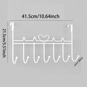 <span class=keywords><strong>Perchero</strong></span> de Metal para Colgar Sobre la <span class=keywords><strong>Puerta</strong></span> con 7 Ganchos, Impermeable, en Color <span class=keywords><strong>Blanco</strong></span>, Negro y Café, <span class=keywords><strong>Perchero</strong></span> de Pared de Metal y Hierro para Abrigos y Sombreros - Product Image 6