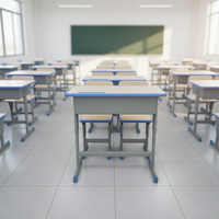 Chaise de bureau double moderne en bois pour salles de classe (primaire, collège, lycée, université) – Vente en gros directe fabricant
