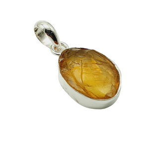 Pendentifs en argent sterling 925, coupe ovale avec pierres de citrine naturelle facettées, faits à la main, derniers bijoux de mariage bohèmes pour femmes - Product Image 1