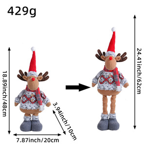 Navidad Scalable Telescopic Christmas Dolls XMAS <b>Ornament</b> Reindeer Snowman Santa Claus Standing Doll Merry Christmas Decorations - Product Image 3