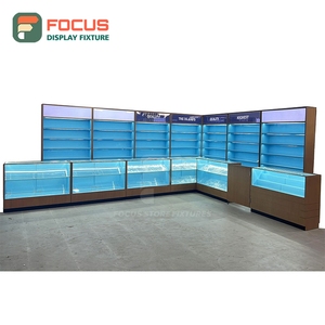 ตู้โชว์ร้านขายบุหรี่สมัยใหม่ ตู้ไม้กระจกพร้อมไฟ LED ตู้โชว์ยาสูบ - Product Image 2