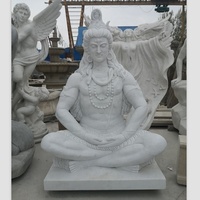Statues de Dieu hindou Bouddha de grande taille, sculptées à la main en marbre blanc naturel indien