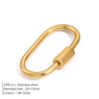 Emaneco Fermoir mousqueton ovale à vis en acier inoxydable plaqué or PVD pour connecteur de chaîne de bijoux
