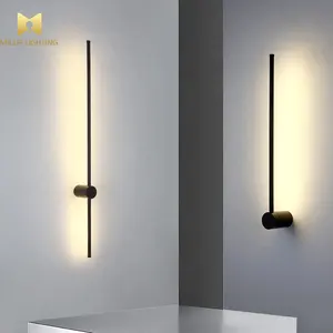 Grosir dekorasi dalam ruangan Sconce Hitam Aluminium Led pencahayaan lampu dinding untuk rumah Hotel