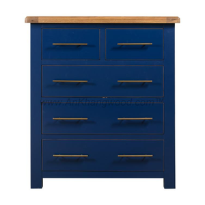 Armoire Tallboy moderne à 5 tiroirs en bois de chêne massif, de pin et d'acacia, meubles de chambre à coucher de style MDF, fabriqués en métal, fabriqués au Vietnam, OEM/ODM disponibles - Product Image 2