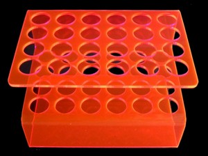 Cremagliera acrilica su ordinazione della provetta del supporto della provetta della centrifuga di Pmma di 4 posizioni <span class=keywords><strong>13Mm</strong></span> 17Mm dell'oem