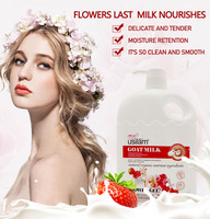 Offre Spéciale OEM marque privée douche biologique à la fraise au lait de chèvre gel douche blanchissant rajeunissant