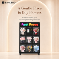 Máquina expendedora de flores de autoservicio BANDENG 6510XH 10T para programas de venta automática de flores con capacidad para 8 artículos en el gabinete.